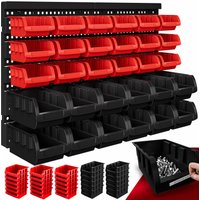 Werkzeugwand Schwarz/Rot 32-tlg mit Stapelboxen