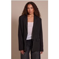 Tall Black Seam Detail Structured Oversized Blazer