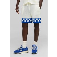 Pantalón Corto Holgado De Cuadros, Azul