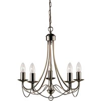 Searchlight 6345-5AB Maypole 5 Light Antique Brass Ceiling Pendant