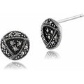 Rennie Mackintosh Round Marcasite Stud Earrings in 925 Sterling Silver