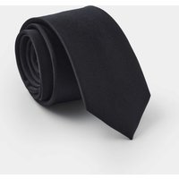 Men's Black Fine Twill Skinny Silk Tie  - Savile Row Company