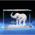 3D Memory Crystal™ - Tabletop - Rectangle - Elephant-Small