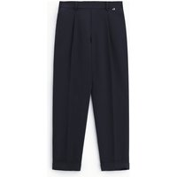 Pantaloni tailored con pinces e risvolto alto