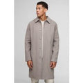 Regular Fit Raglan Single Breasted Melton Car Coat, Beige