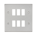 KnightsBridge 6G Grid Faceplate - Square Edge Brushed Chrome