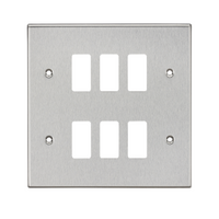KnightsBridge 6G Grid Faceplate - Square Edge Brushed Chrome