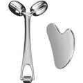 Face Massager Metal Face Roller Gua Sha Massage Tool for Face Neck Eye Body Skin Care, Facial Roller for Women
