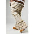 Vaqueros Plus De Campana Cargo Ajustados Con Estampado De Camuflaje Bosque, Beige