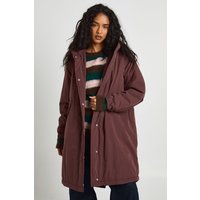 Hooded Longline Parka, Brown