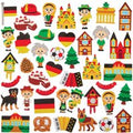 Germany Foam Stickers (Pack of 150) 30 Assorted German-Themed Designs, Sizes 20mm-50mm, Educational Crafts