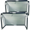 Hillman 4ft x 2.5ft Aluminium Folding Football Goal -2 Pack