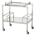 Casa Padrino Luxus Bar Trolley Servierwagen aus Edelstahl und Glas 72 x 47 x H. 72 cm - Luxus Hotel & Restaurant Einrichtung MÃ¶bel