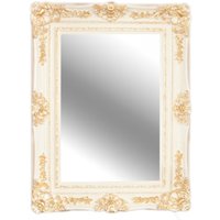 Casa Padrino Barock Wandspiegel WeiÃ/ Gold Antik-Look HÃ¶he 121 cm, Breite 90 cm - Edel & Prunkvoll