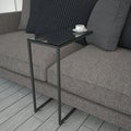 Callen Tempered Glass Top Side Table with Anthracite Metal Frame