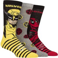 Mens 3 Pair Marvel Deadpool and Wolverine Cotton Socks Assorted 6-11 Mens