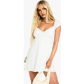 Femme Robe smock en broderie anglaise à manches cap Blanc | Taille 40
