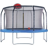 Big Foot 12ft Trampoline with Safety Enclosure - Free Basketball & Anchor Kit - Blue