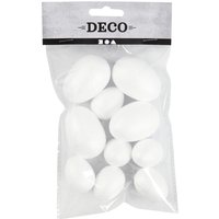 Eieren Creativ Company styropor 6 stuks 25x23mm 6 stuks 35x48mm wit