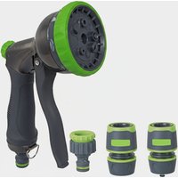 Pistola acqua giardino Doccetta spruzzo in Metallo 8 getti + raccordi