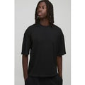 Basic Oversized Boxy Crew Neck T-Shirt, Negro