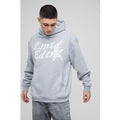 Sudadera Oversize Limited Edition Con Capucha Y Costuras En Contraste, Gris