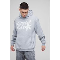 Sudadera Oversize Limited Edition Con Capucha Y Costuras En Contraste, Gris