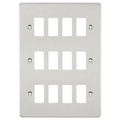 KnightsBridge Flat plate 12G grid faceplate - brushed chrome