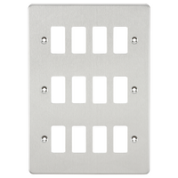 KnightsBridge Flat plate 12G grid faceplate - brushed chrome