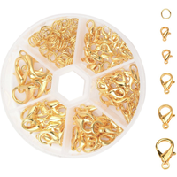 DIY Karabinerverschluss-Set (5 Größen) mit Biegeringen in Gold