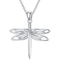 Sterling Silver Dragonfly & Sword Pendant Necklace