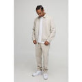 Boxy Bonded Scuba Harrington Set, Beige
