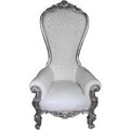Casa Padrino Barock Thron Sessel Majestic Mod2 WeiÃ / Silber - Riesensessel - Thron Stuhl Tron
