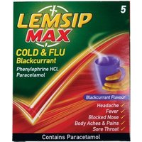 Lemsip Max Cold+Flu Sachets Blackcurrant- 5