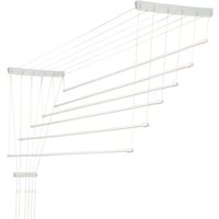 Suszarka sufitowa na pranie Torp, 6 prętów, 180 cm, biała