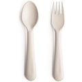 BIBS / MUSHIE Kinderbestek lepel en vork ivory