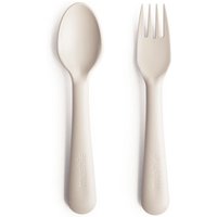 BIBS / MUSHIE Kinderbestek lepel en vork ivory