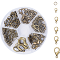 DIY Karabinerverschluss-Set (5 Größen) mit Biegeringen in Bronze