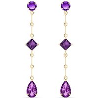 Amethyst Brigitte Geometric Trio Drop Earrings in 9ct Gold