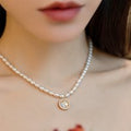 S925 Silver Natural Opal Freshwater Pearl Necklace For Women Opal Freshwater Pearl Necklace