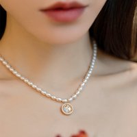 S925 Silver Natural Opal Freshwater Pearl Necklace For Women Opal Freshwater Pearl Necklace