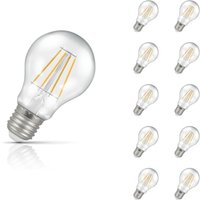 10-Pack Crompton GLS LED Light Bulbs E27 4.2W (40W Eqv) Dimmable Warm White Clear Filament Screw