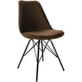 Kick Kuipstoel Velvet Zwart frame - Koffiebruin