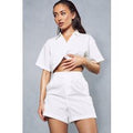 Womens Cargo Pocket Shorts - white - 8, White