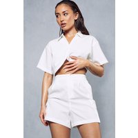 Womens Cargo Pocket Shorts - white - 8, White