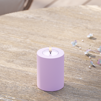 Udendørs LED Bloklys Ø 7,5 x 10 cm Lavendel
