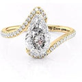 Sterling Silver with Yellow Gold Plated Moissanite Personalized Engraving Ring