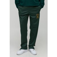 Tall Regular Fit Homme Stripe Tricot Split Hem Joggers, Verde