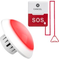 US Warehouse Wireless Elderly Emergency Call Button Bathroom Pull Cord Alarm Strobe Light 1 Receiver 1 Help Button
