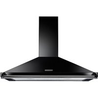 Rangemaster 63050 90cm CLASSIC Cooker Hood in Black with Chrome Rail
